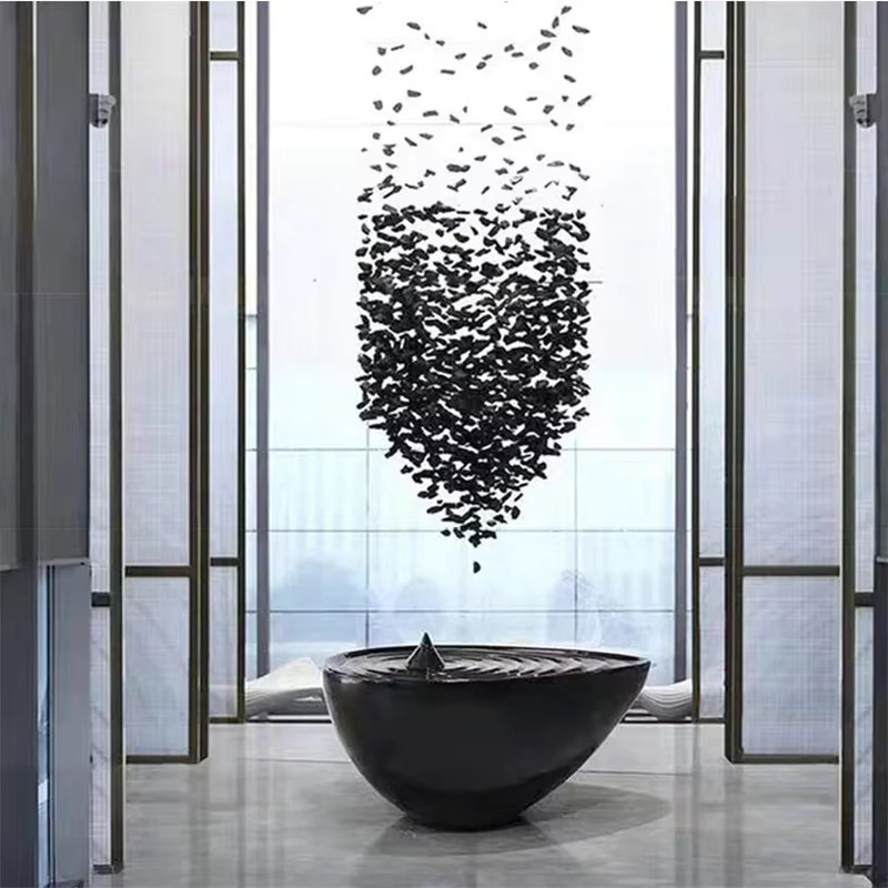 Moderner LED Kristall Kronleuchter in Schwarz für Flur, Lobby und Treppenhaus als Luxus Hängelampe - Bild 1