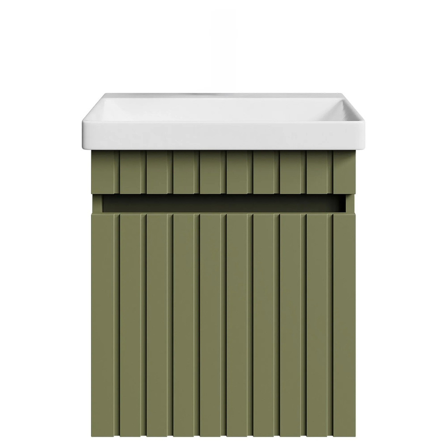 Planetmöbel COSMIA Waschtisch in Mintgrün Matt mit Keramikwaschbecken und Soft-Close-Türen, Breite: 50 cm - Bild 2