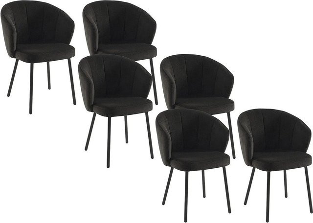 Vente-unique Stuhl Tanury Modern in Schwarz aus Stoff und Metall, Breite: 60 cm, Tiefe: 62 cm, Höhe: 78,5 cm - Bild 1