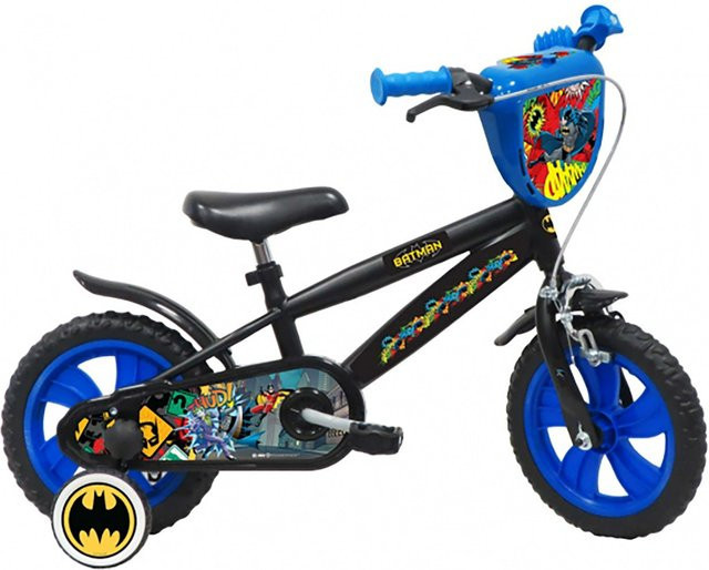TPFSports DC Batman Kinderfahrrad, 12 Zoll, Rücktritt, Handbremse, Schwarz - Bild 1