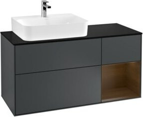 V&B Finion Waschtischunterschrank mit LED-Beleuchtung und Regalelement, Breite: 120 cm, Lackiert - Bild 1