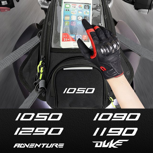 Multifunktionale Tanktasche für Motorräder mit Smartphone- und Navigationshalterung für KTM Adventure und Duke in Schwarz - Bild 1