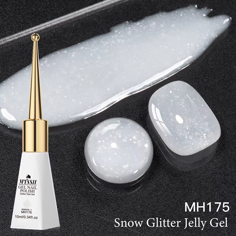 Mtssii Nagellack Gel, Schnee Glitter Gelee, Schimmernd, 10 ml - Bild 3