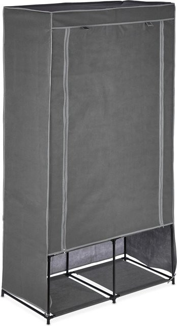 Relaxdays Stoffschrank aus Vliesstoff in Anthrazit mit 6 Fächern, H x B x T: 172 x 90 x 45 cm - Bild 1