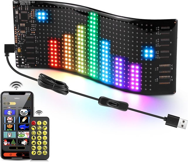 Rybakov Programmierbares RGB LED-Display in Schwarz für Auto-Heckscheibe, Café oder Geschäft mit Multicolour-Funktion - Bild 1