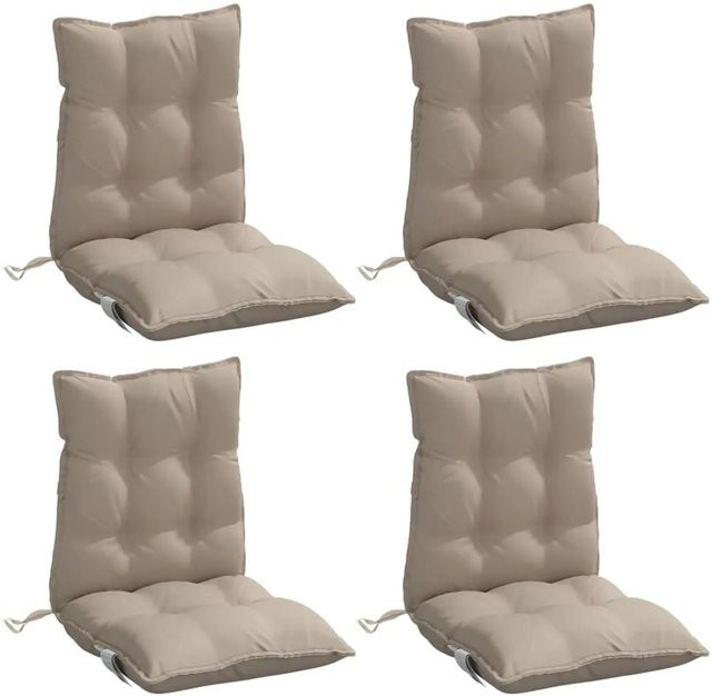 vidaXL Niedriglehner-Auflagen 4er-Set aus wasserabweisendem Oxford-Gewebe in Beige - Bild 1