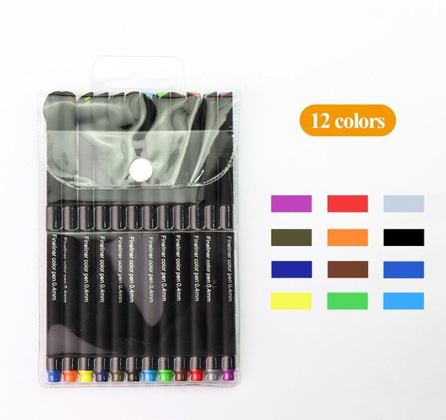 Bestbags Fineliner Wasserbasierte Nadelstifte für Kunst und Zeichnen, 0,4 mm, Grau und Mehrfarbig - Bild 1