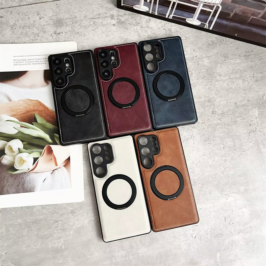 Magnetische Business Leder Schutzhülle für Samsung Galaxy S26 S25 S24 S23 S22 Plus Ultra mit 360 Grad rotierender Halterung in Blau - Bild 4