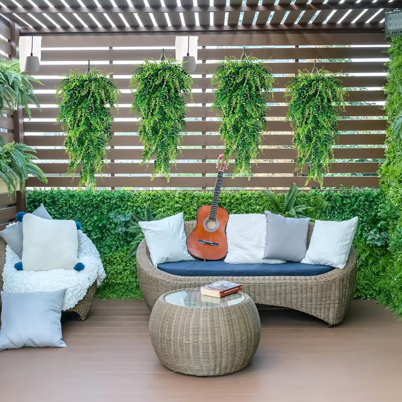 2er oder 4er Set Grüne Künstliche Pflanzen aus Kunststoff für Tischdekoration, Garten, Schlafzimmer oder Hochzeitsdeko - Bild 4