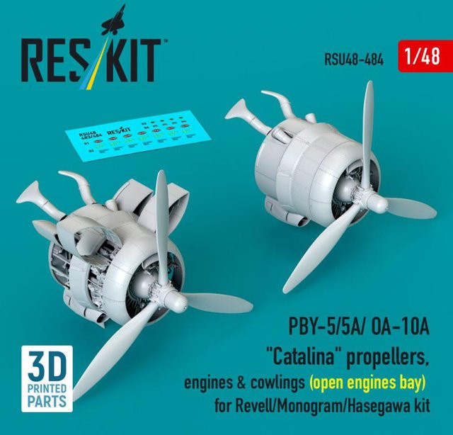 Revell PBY-5/5A/ OA-10A Catalina Propeller, Motoren & Cowlings, 1:48 - Bild 1