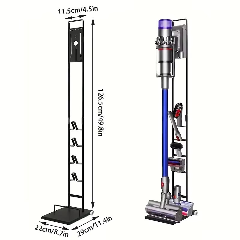 Universeller Metall-Staubsaugerständer mit Rädern für Dyson, freistehende Halterung zur Aufbewahrung, Weiß oder Schwarz - Bild 1