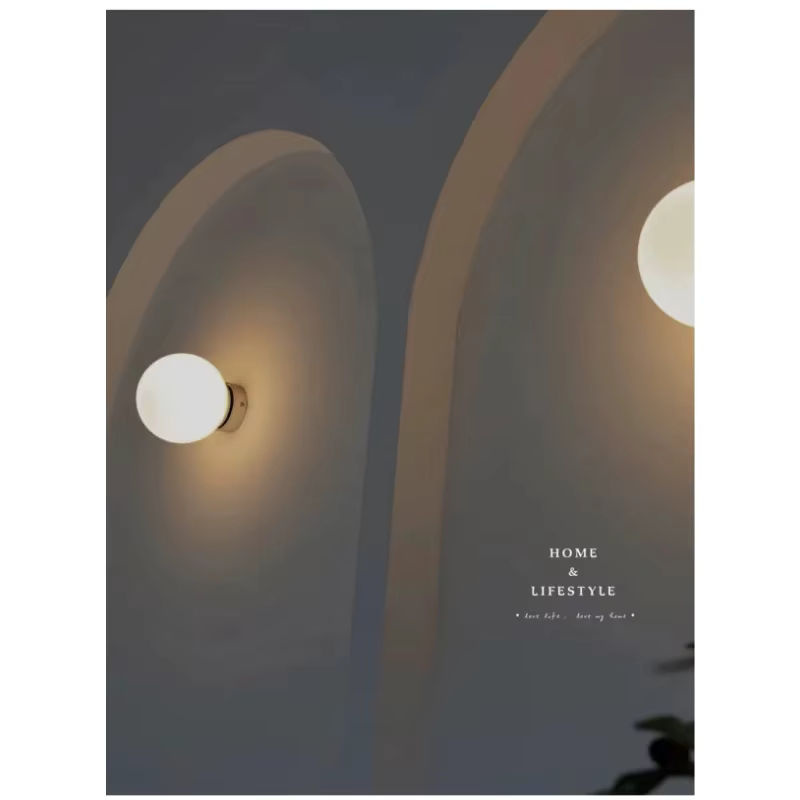BANMENG Moderne LED Wandleuchte in Weiß mit Kunststoff-Ball für Wohnzimmer und Schlafzimmer - Bild 2