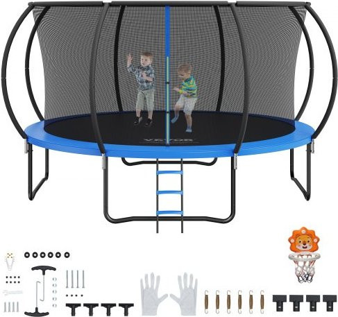 VEVOR Trampolin mit Sicherheitsnetz, Leiter und gebogenem Stab - Bild 1
