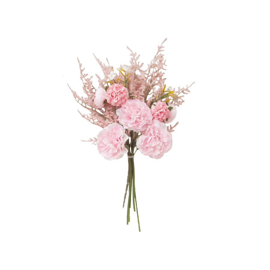 Kahaul Künstliche Pfingstrosen und Gypsophila in Pink für deine Tischdekoration, Brautstrauß und Garten-Deko - Bild 2