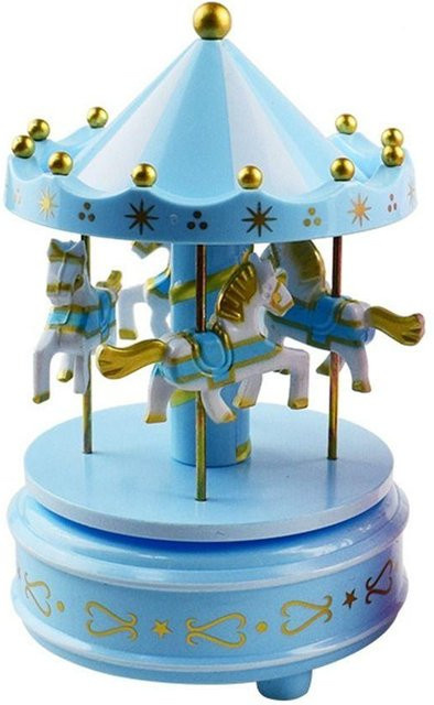 Yiran Furniture Weihnachtsdekoration Karussell Spieluhr Riesenrad in Blau - Bild 1