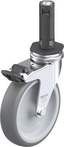 Blickle LRA-TPA 100G-FI-ER02 Lenkrolle mit Feststeller in Grau, Rad-Durchmesser: 100 mm, Tragfähigkeit: 70 kg - Bild 1