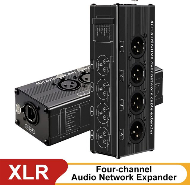 TITAK 1 Paar 4-Kanal 3-Pin XLR Audio und DMX Netzwerk Signal Verlängerer Stecker und Buchse in Schwarz - Bild 1