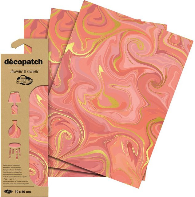 Décopatch Hot-Foil Papier Blush in Pink und Rot mit glänzendem Finish - Bild 1