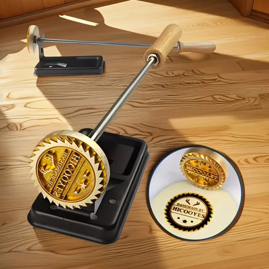 Personalisierter Heißmessing-Stempel mit elektrischem Branding-Eisen für individuelle Logo-Prägungen auf Holz, Kuchen oder Burgern, Farbe: Gold - Bild 3