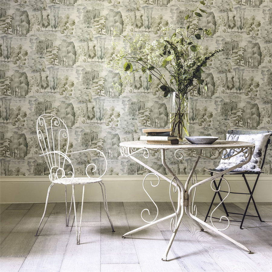 Sanderson Tapete Waterperry Willow/Olive in Grün mit botanischem Naturmotiv als Vlies-Tapete - Bild 1