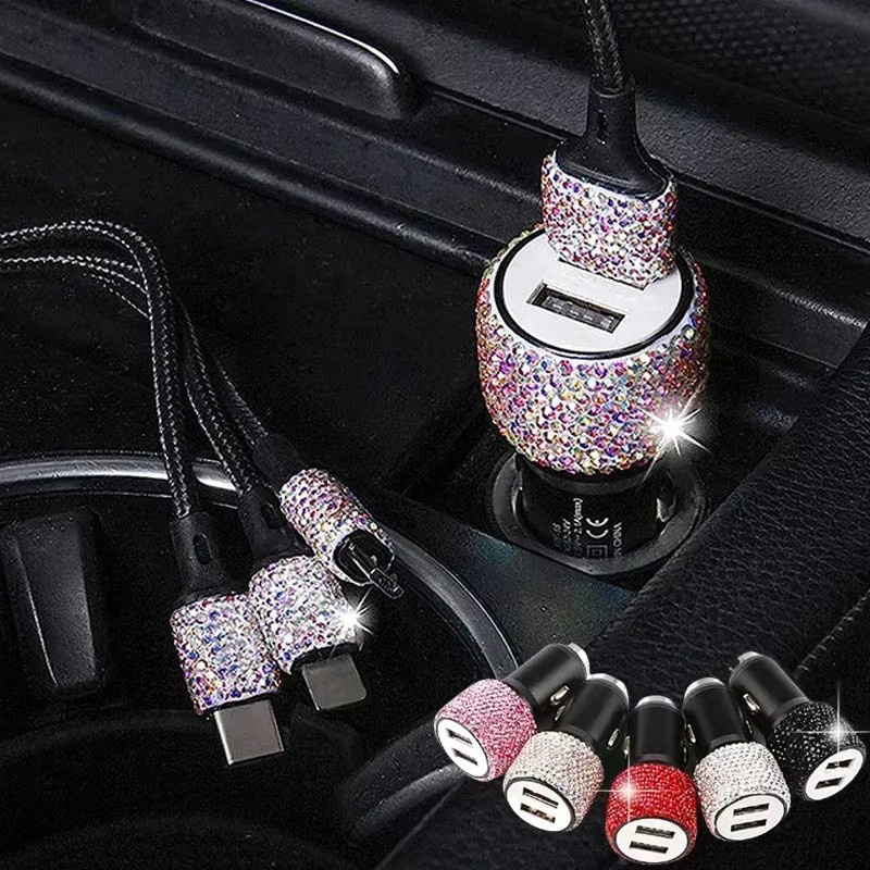 Amagi Dual USB Schnellladegerät aus Aluminiumlegierung mit Diamant-Montage und Sicherheits-Hammer für dein Auto - Bild 3