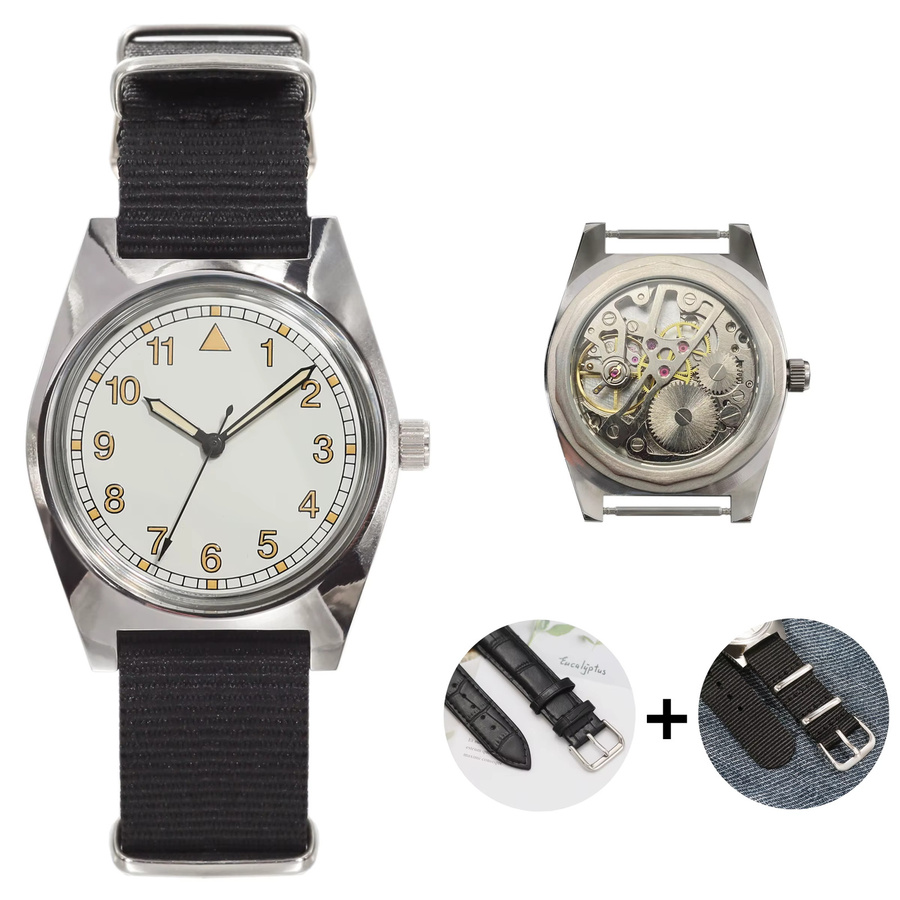 HEIMDALLR Herren-Fliegeruhr, Handaufzug, Edelstahl, 36 mm, Silber - Bild 7