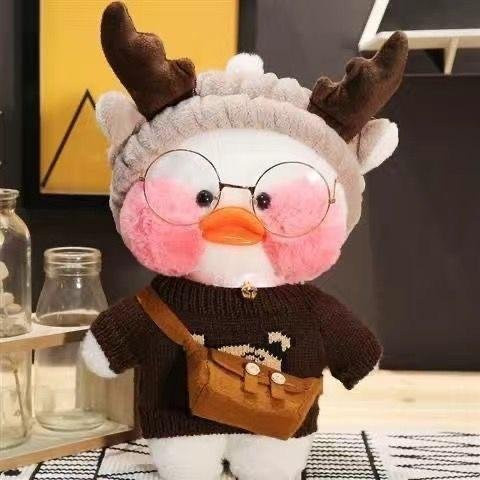 Yiran toy Kawaii Lalafanfan Cafe Ente Plüschtier, Weiß - Bild 1