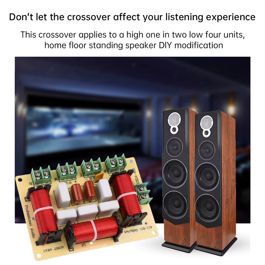 Gaqqee 120 W Vier-Wege-Crossover DIY-Modul für Heimlautsprecher-Upgrades, Multicolor - Bild 3