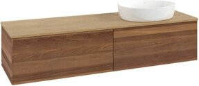 V&B Waschtischunterschrank Antao ohne Frontstruktur mit Beleuchtung in Warm Walnut, B: 160 cm, T: 50 cm - Bild 1