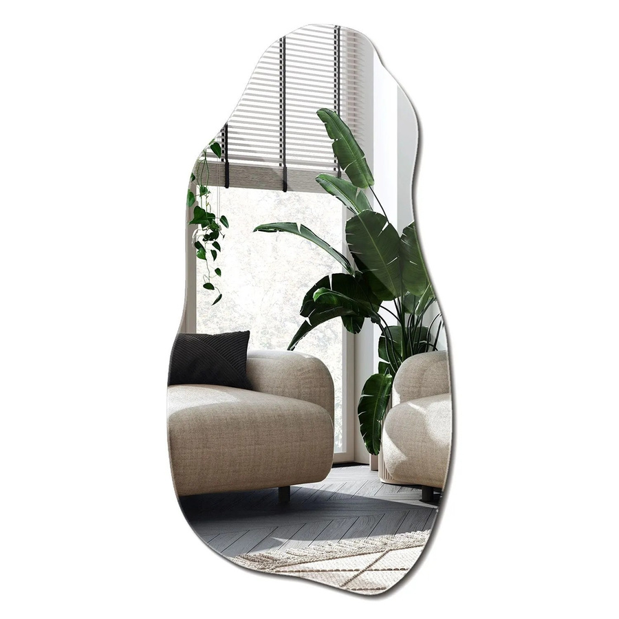 Wallfluent Unregelmäßiger Spiegel Modern Organisch Ohne Rahmen B: 50 cm, H: 100 cm - Bild 2