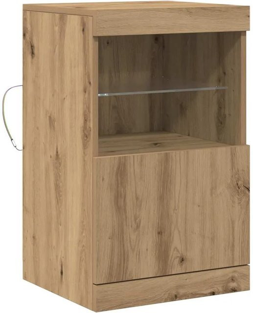 vidaXL Sideboard Eiche Rustikal mit integrierter Beleuchtung, Farbe Braun, B/T/H: 41 x 37 x 67 cm - Bild 1