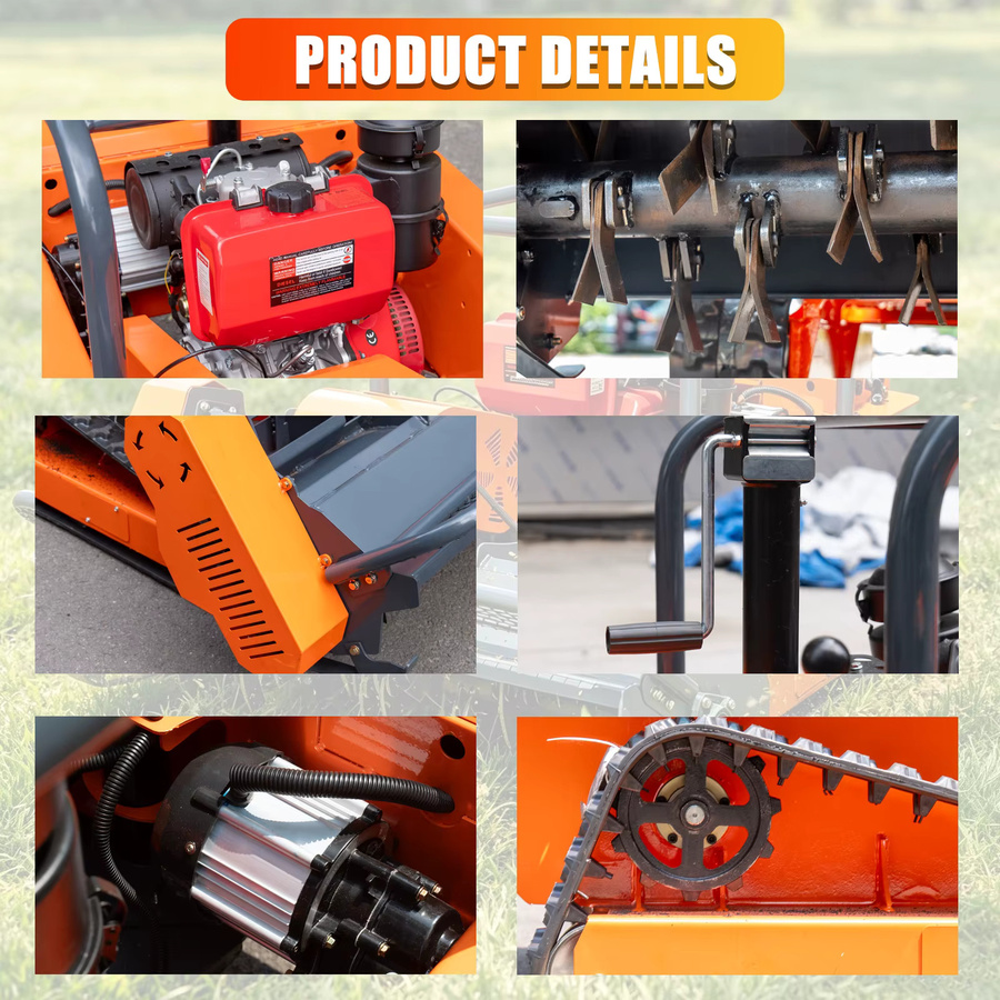 MMS Landwirtschaftlicher Schlegelmäher MMS Diesel-Strohzerkleinerer mit Fernsteuerung in Orange - Bild 6