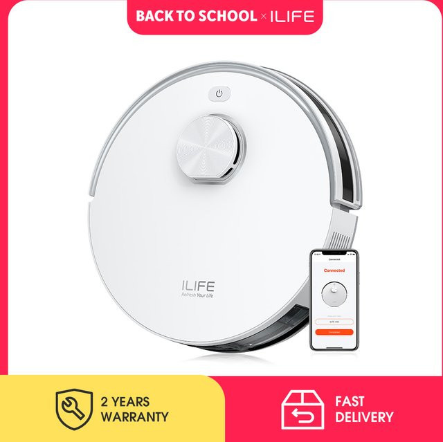 ILIFE V30 Saugroboter mit Lasernavigatie, 10000 Pa Saugleistung, App-Steuerung und 150 Minuten Akkulaufzeit, Weiß - Bild 1