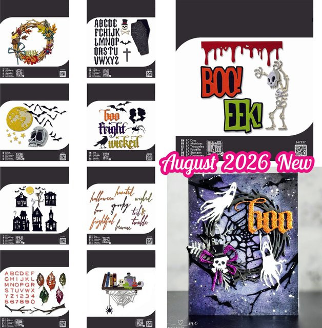 Ghost Town Vault Frights and Bones Metallstanzformen für Halloween Scrapbook und DIY Dekoration, Mehrfarbig - Bild 1