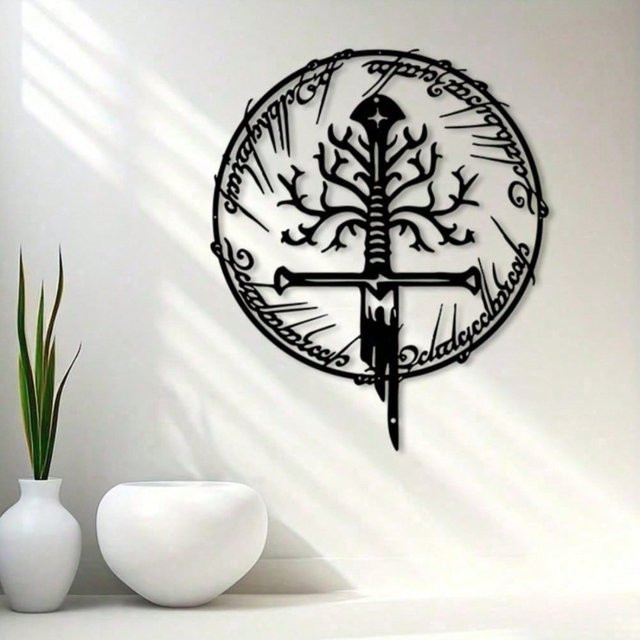 CIFBUY Der Herr der Ringe Schwert Wandkunst aus Metall im Vintage Fantasy Design - Bild 1