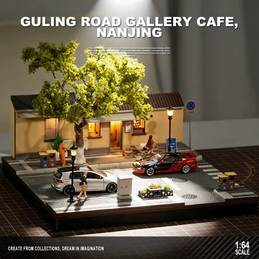 KICARMOD Guling Road Gallery Cafe NANJING Modellszene, 1:64, Lampenversion - Bild 2