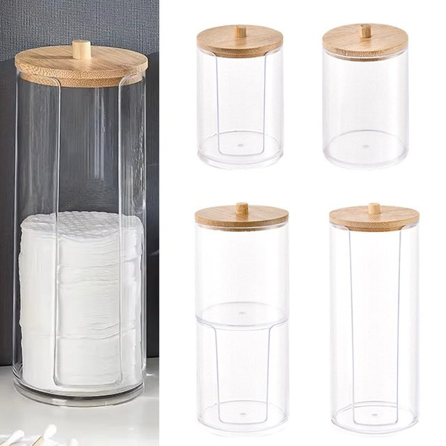 JETTING Make-up Organizer Kosmetikbox aus transparentem Kunststoff mit Deckel zur Aufbewahrung von Wattepads und Kosmetikartikeln - Bild 1