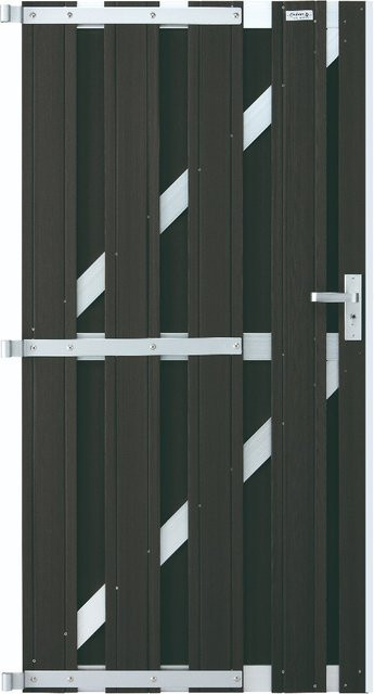 Gartentor aus WPC Holzkomposit und Aluminium in Schwarz, B x H: 90 x 180 cm - Bild 1