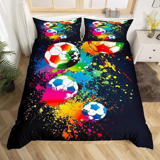 Fußball Bettwäsche Set für Kinder von Lodestar mit 3D-Druck, Mehrfarbig, B/H: 135 x 200 cm - Bild 1