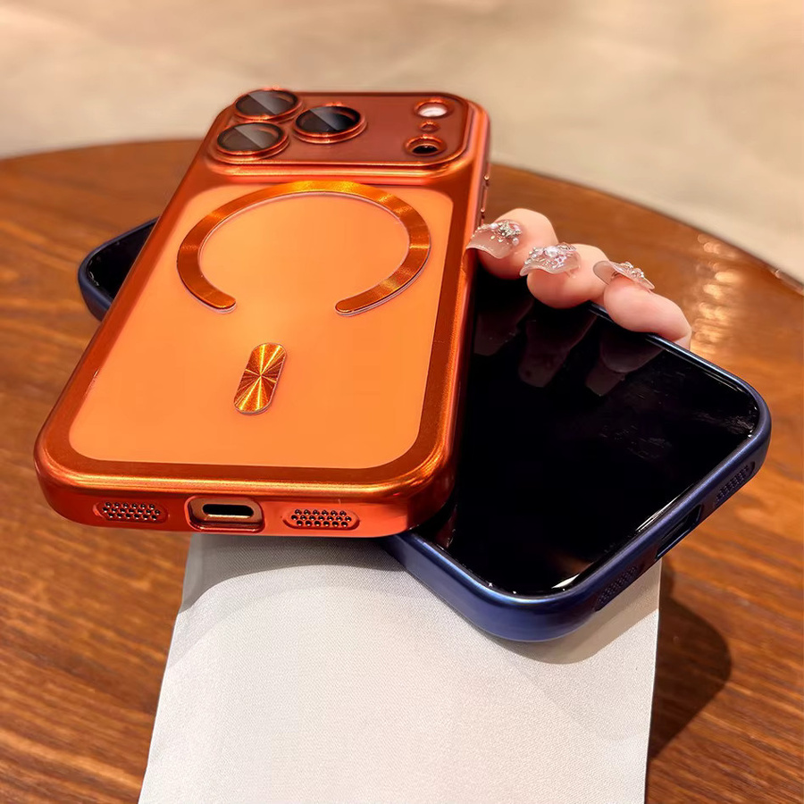 Apple Original MagSafe Schutzhülle für iPhone 17 Pro Max Air in Orange und Transparent mit weichem TPU-Kameraschutz - Bild 4
