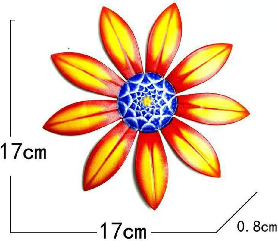 Yuyongzhi Metallblumen Wanddekoration als moderne florale Kunstskulptur in Orange - Bild 1