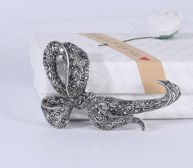 YIRAN Jewelry Brosche, Schwarz, Strass, Damen - Bild 1