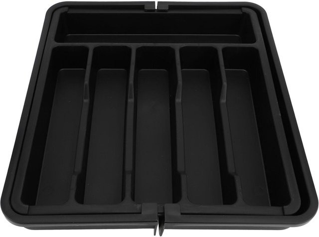 Erweiterbarer Besteckorganizer aus Kunststoff mit Fächern von CosyHome in Schwarz - Bild 1