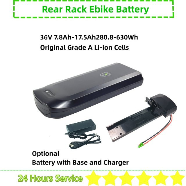 Dsaikl City Gepäckträger-Ebike-Akku, 36 V, Schwarz, für Wayscral Takeaway Everyway E100 E-100 - Bild 1