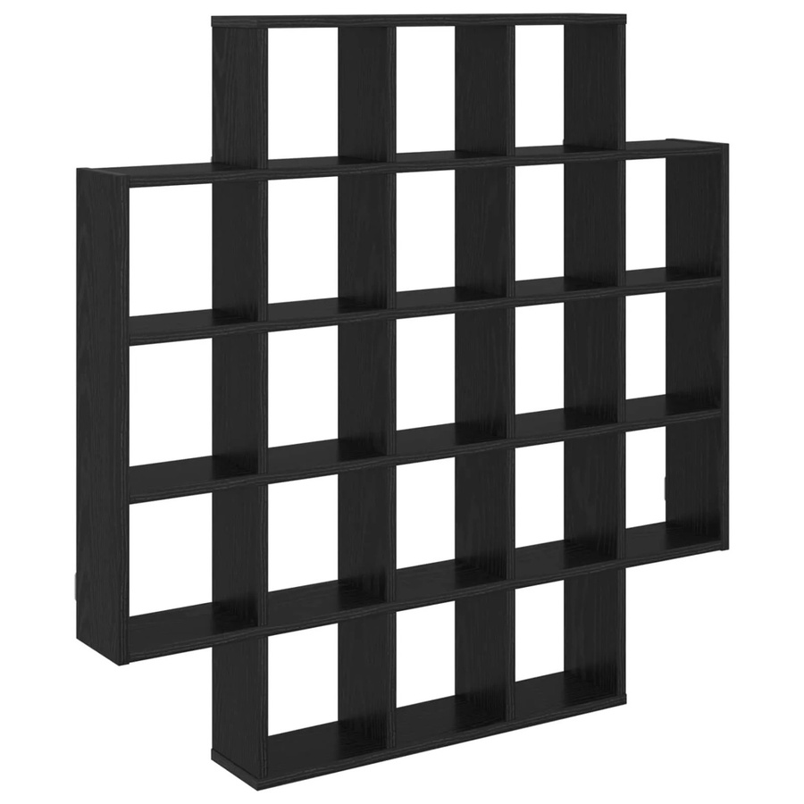 vidaXL Wandregal Schwarze Eiche, B/H/T: 100 x 100 x 13 cm - Bild 2