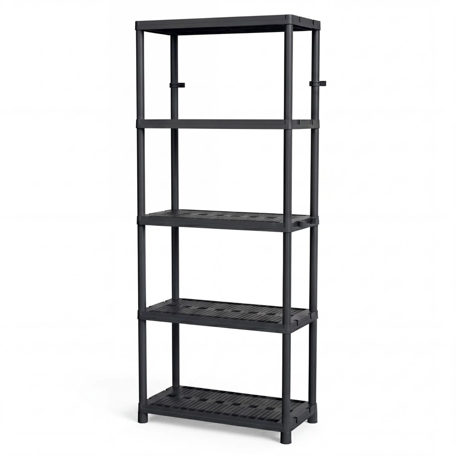 BigDean Schwerlastregal Steckregal in Anthrazit und Schwarz mit 5 verstellbaren Ablagen, H x B x T: 172 x 71 x 35,5 cm - Bild 2