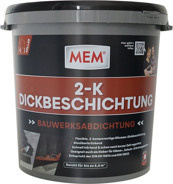 MEM 2-K Dickbeschichtung Bitumen Waterproof Braun 30 kg - Bild 1