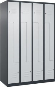 C+P Z-Spind Classic PLUS Spind mit 8 Fächern, Anthrazit und Grau, H x B x T: 185 x 120 x 50 cm - Bild 1