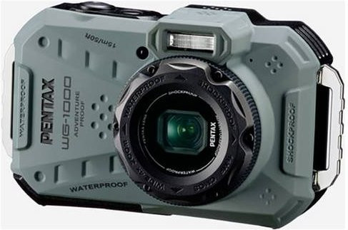 Pentax WG-1000 Action Cam in Olive Green, wasserfeste Kompaktkamera mit Full-HD - Bild 1