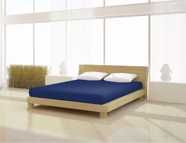Mr. Sandman Spannbetttuch de luxe aus Elastan in Blau, B: 125 cm, T: 220 cm - Bild 1